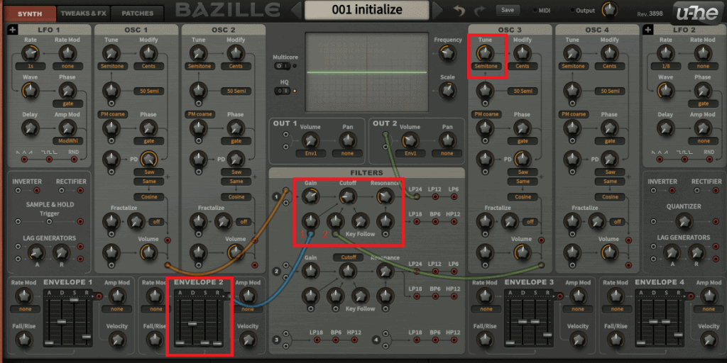 Bazille Filter Envelope and filter FM - U-he Bazille Tutorial