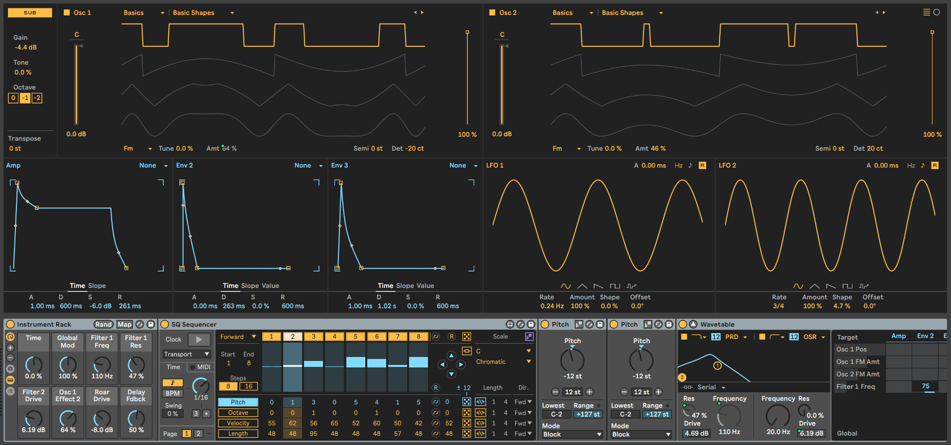 EBM Industrial Square Wave Sequence In Wavetable - Studio Brootle