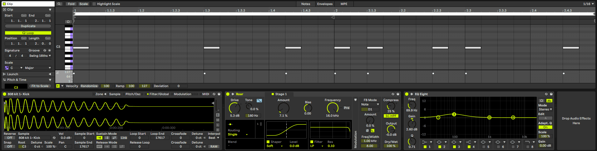 Electro Drum Pattern - 808 kick