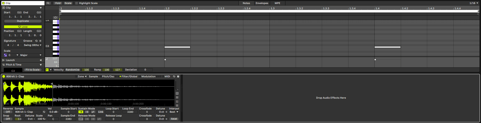 Electro Drum Pattern - clap in Ableton Live