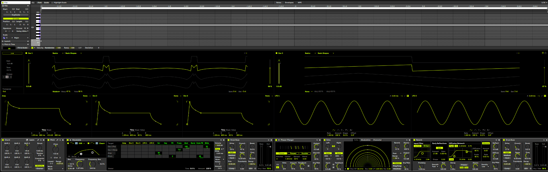 Electro Drum Pattern - pad in Wavetable
