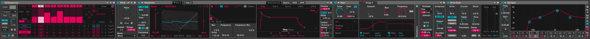 EBM step sequence in Ableton Live