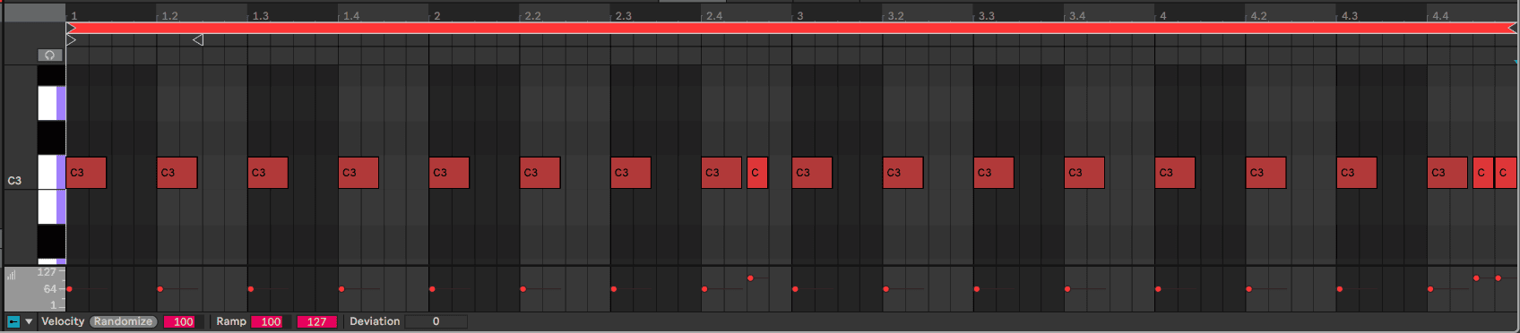 EBM kick drum pattern