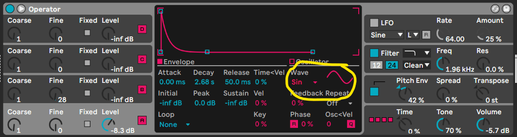 808 sub bass sine wave