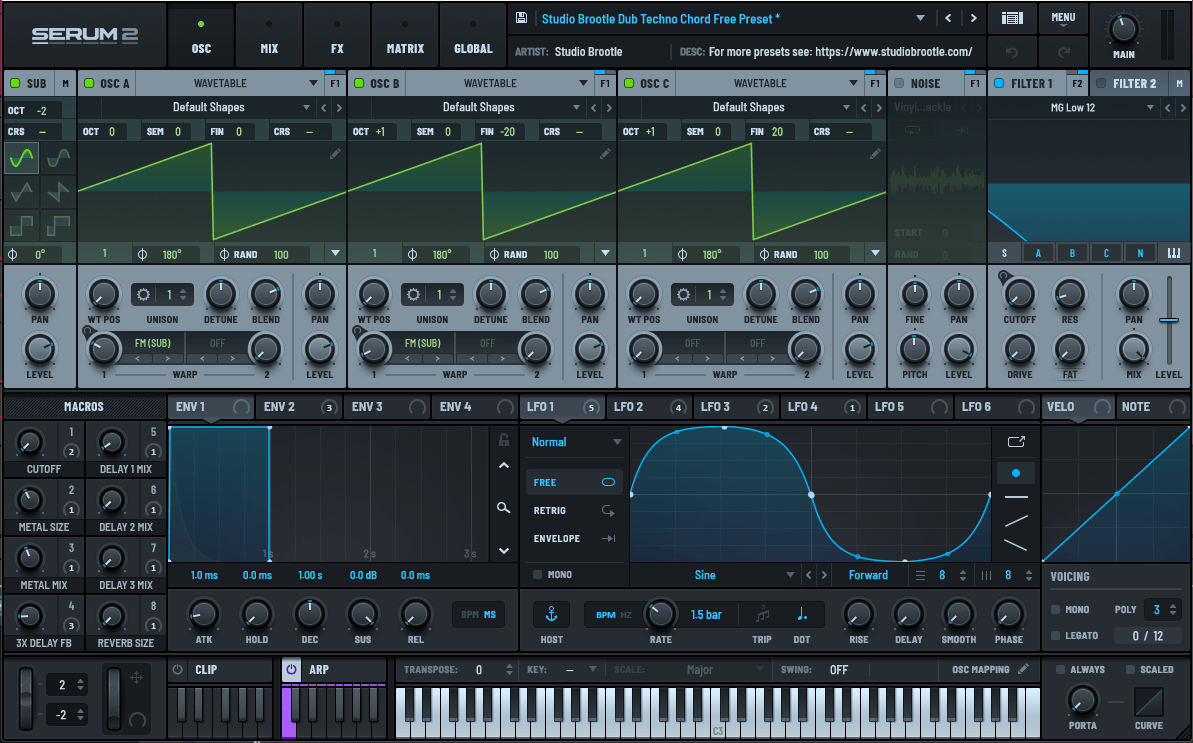 Dub Techno Chord In Serum 2 Screenshot
